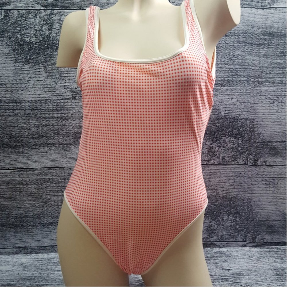 Women's Swimsuit One Piece Checked or Polka Dot size Large Made in Israel